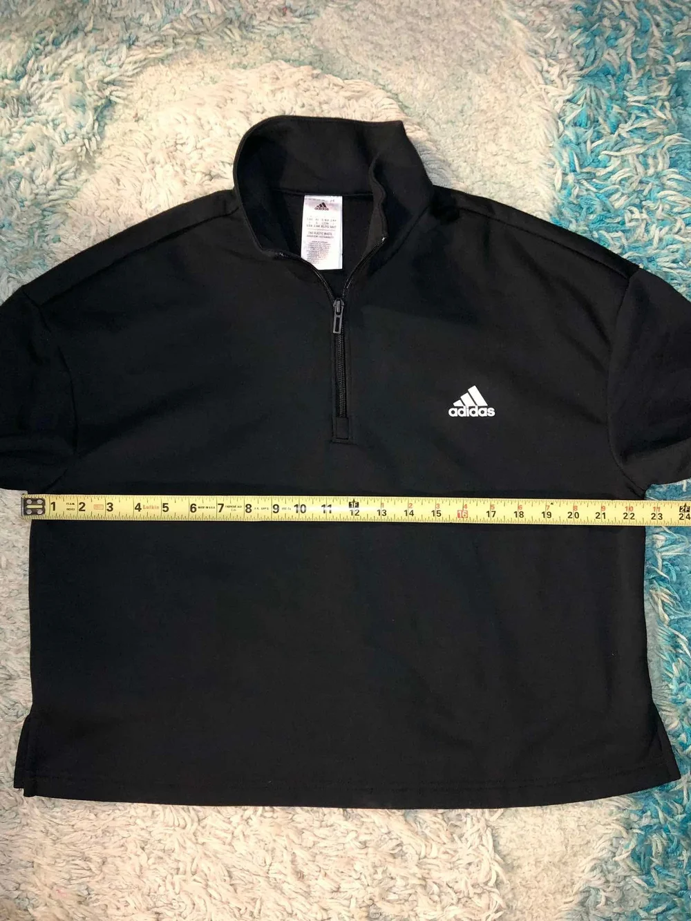 adidas Black Half-Zip Pullover with White Logo